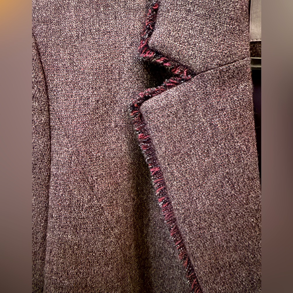 Grey/dark purple blazer with fake front pockets NWT 0P classiques entier - Picture 5 of 15